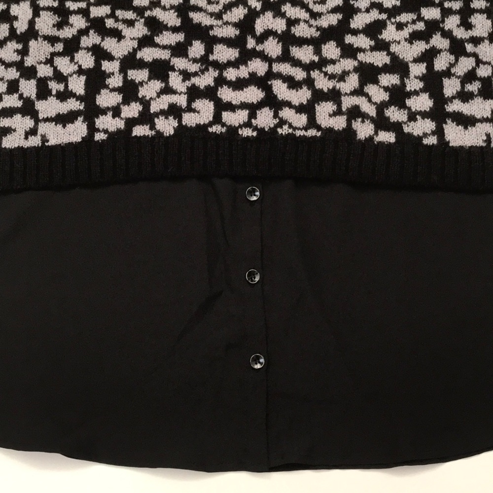 Kensie animal print sweater blouse XL black Grey - Picture 6 of 8